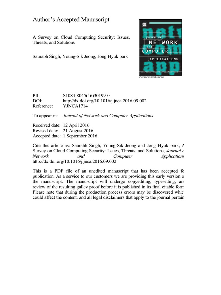 A Survey On Cloud Computing Security | PDF | Cloud Computing | Platform ...