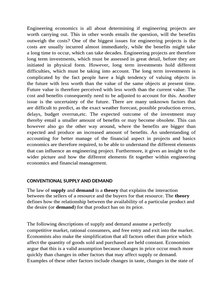 Understanding Engineering Economics and Market Dynamics | PDF | Demand ...