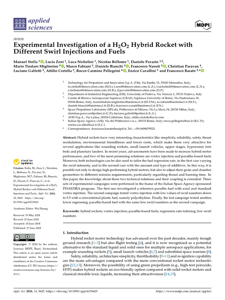 H2O2 Hybrid Rocket Performance Study | PDF | Rocket Propellant | Rocket ...