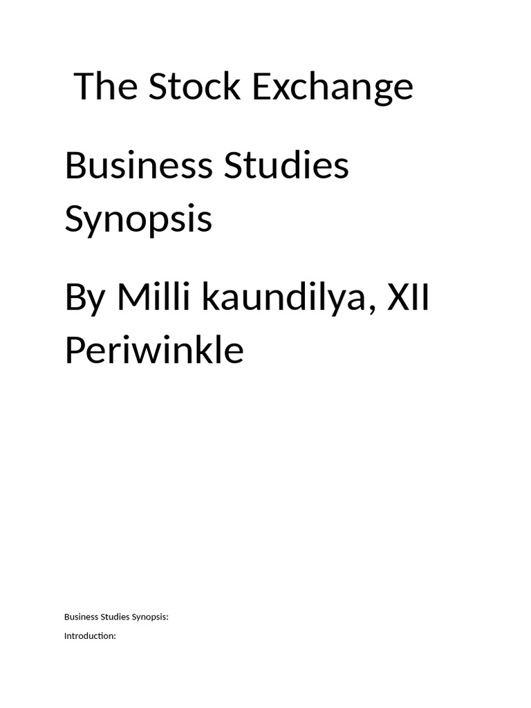 Overview of Stock Exchange Functions | PDF | Stocks | Investing