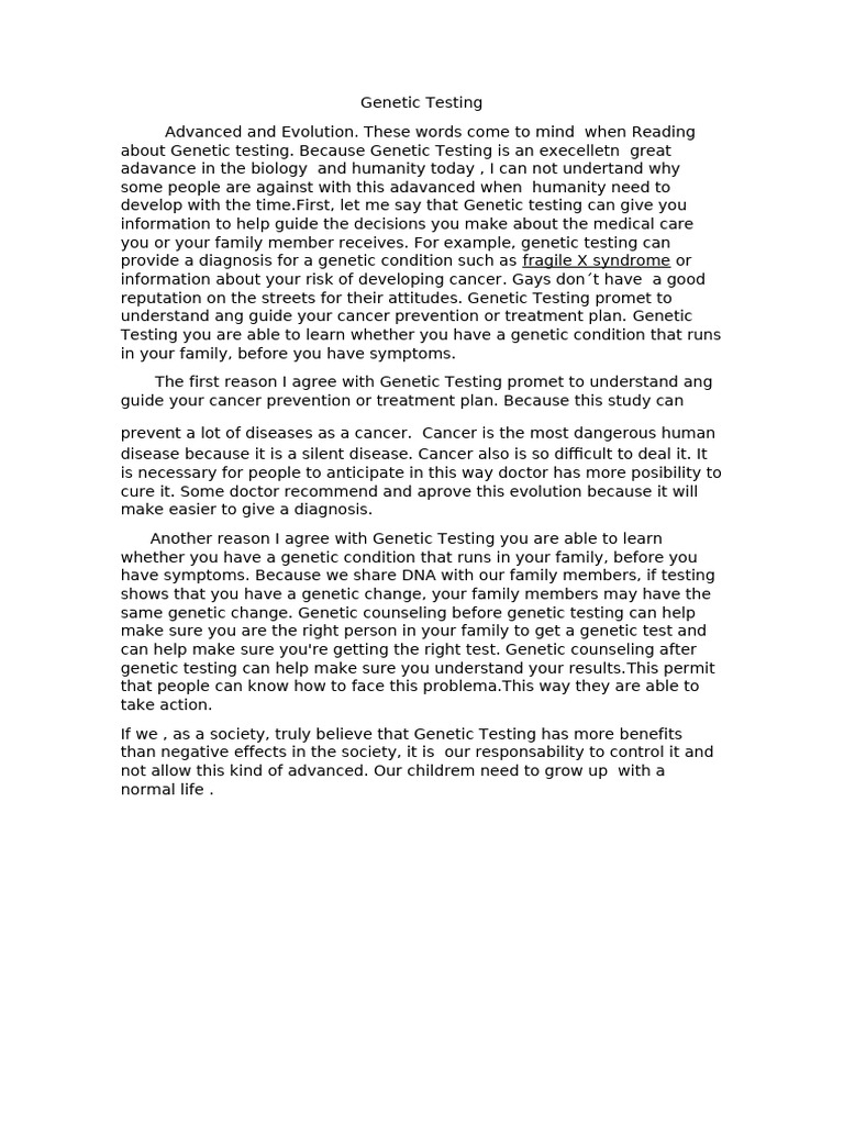 Genetic Testing | PDF