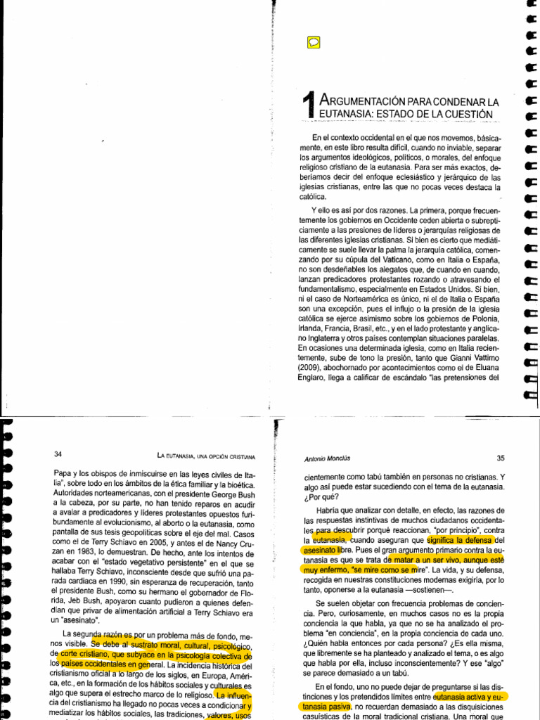 Argumentos para Condenar La Eutanasia - Monclús, A. | PDF