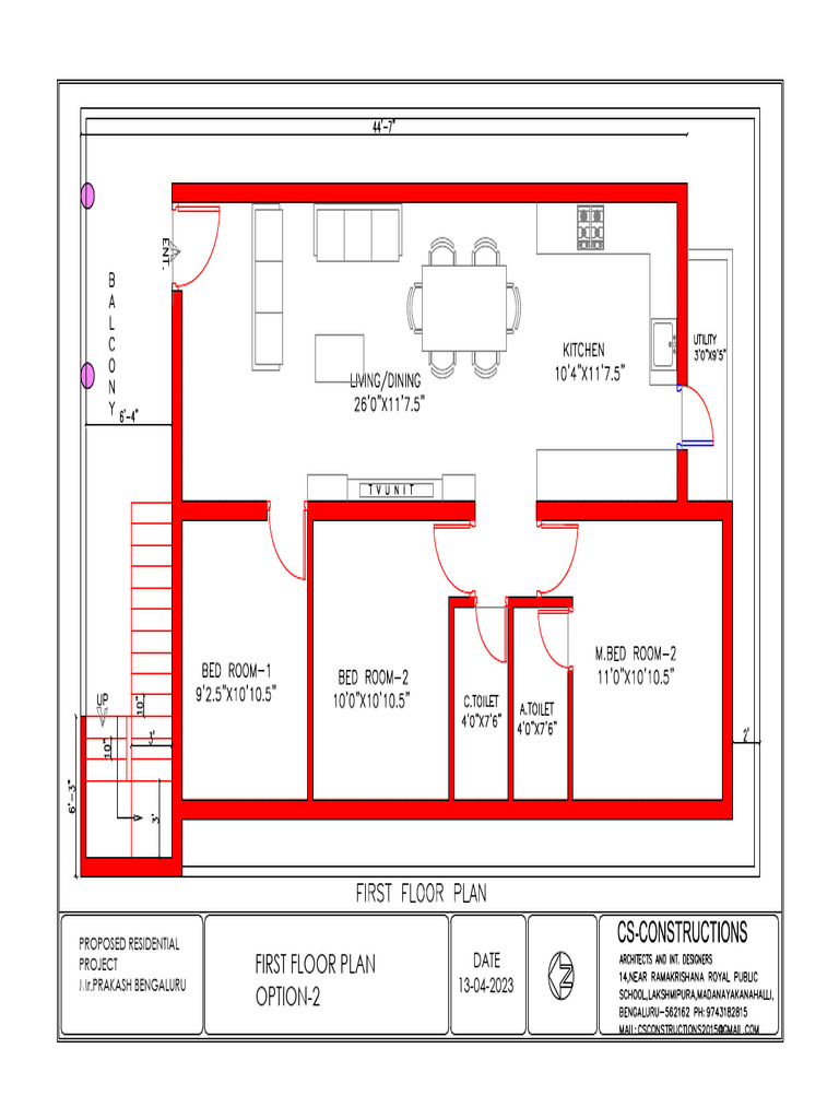 First Floor Plan for Residential Project | PDF