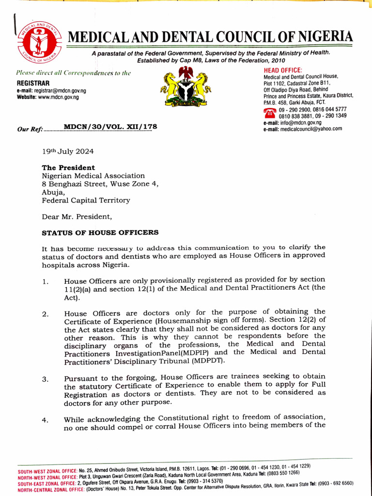 House Officers' Status in Nigeria | PDF | Government | Health Care