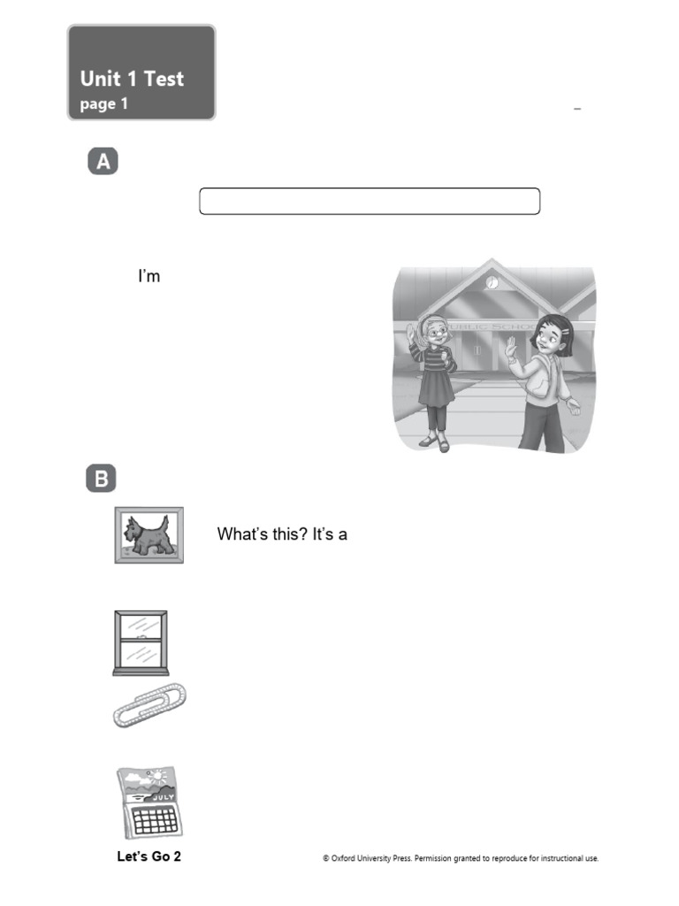 Let’s Go 2 Unit 1 Test | PDF