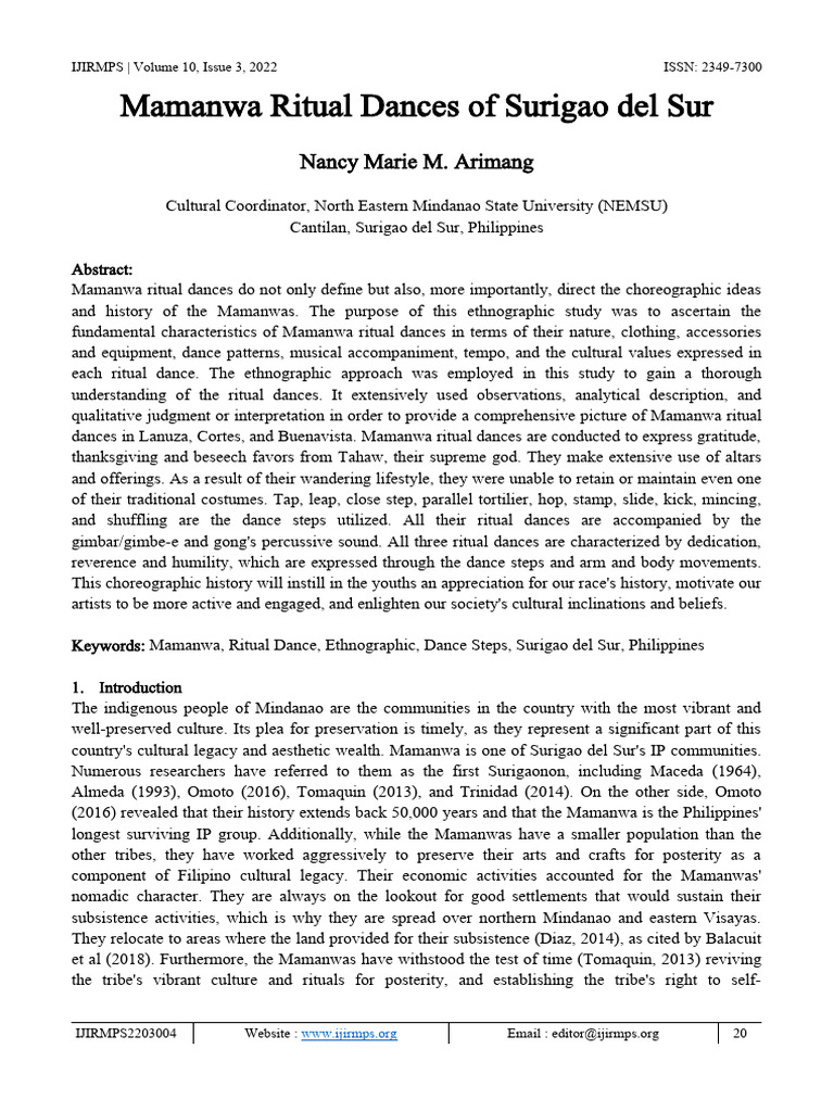 Mamanwa Ritual Dances and Costumes | PDF | Dances | Rituals