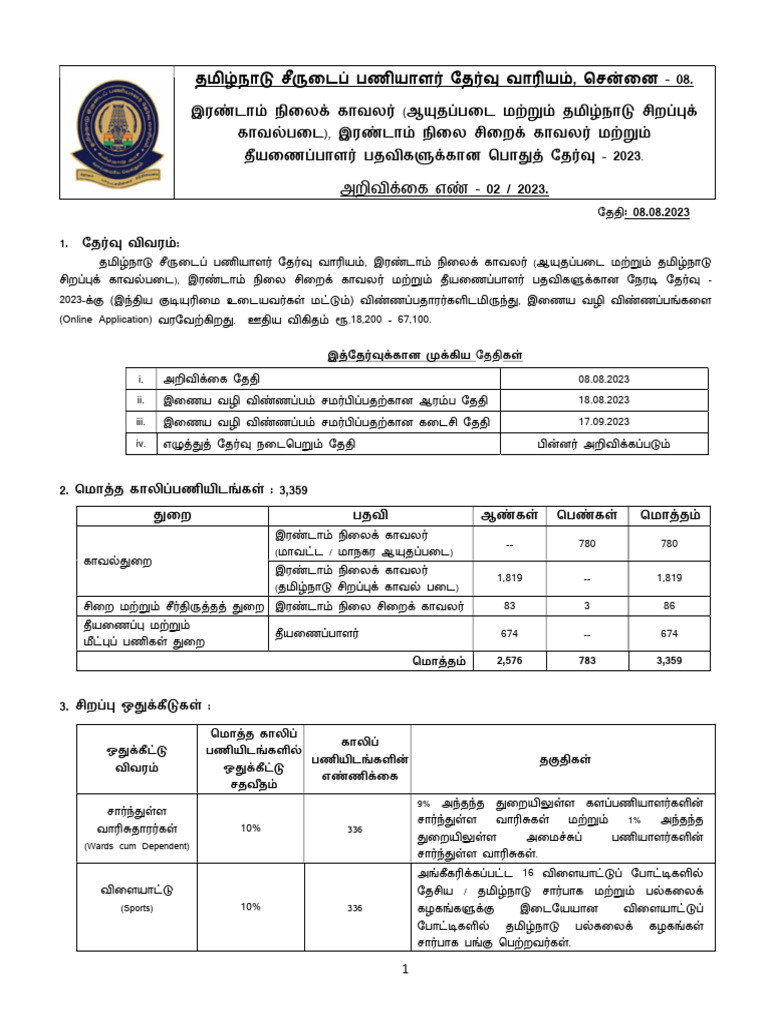 Notification CR 2023 | PDF