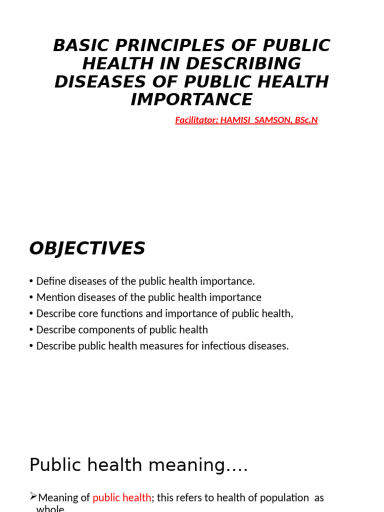 SESSION 3. DISEASE OF PUBLIC HEALTH IMPORTANCE Health Promotion | PDF ...