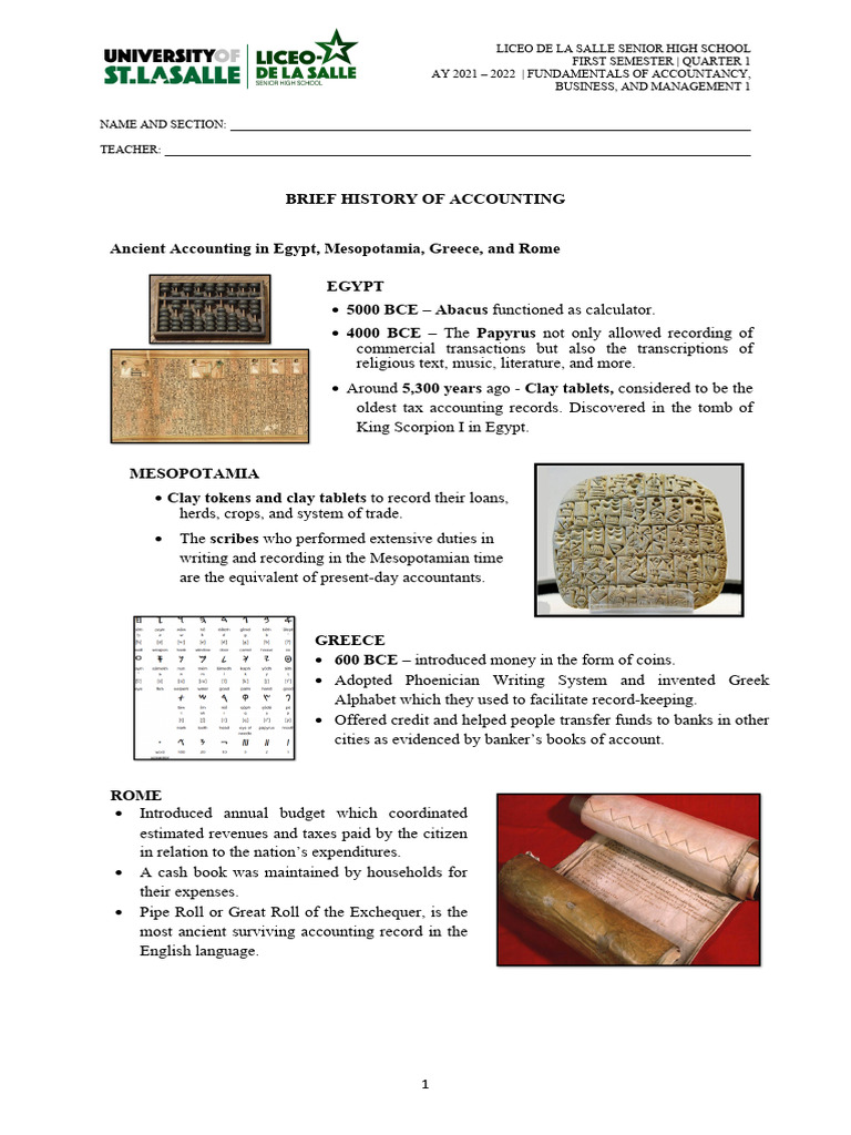 Brief History of Accounting | PDF | International Financial Reporting ...