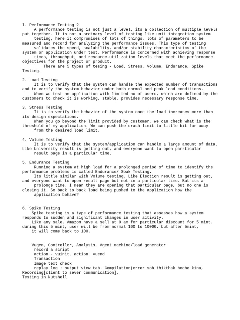 Performance Testing Types Explained | PDF | Software Engineering ...