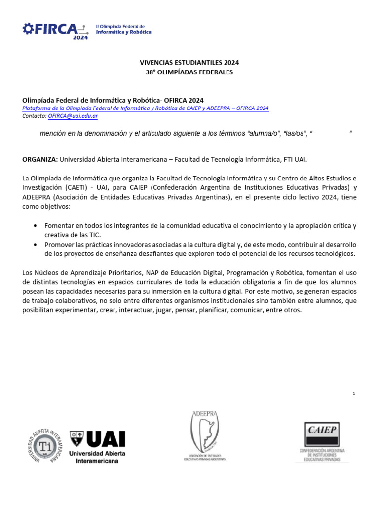 Bases y Condiciones Ofica 2024 | PDF | Scratch (lenguaje de ...