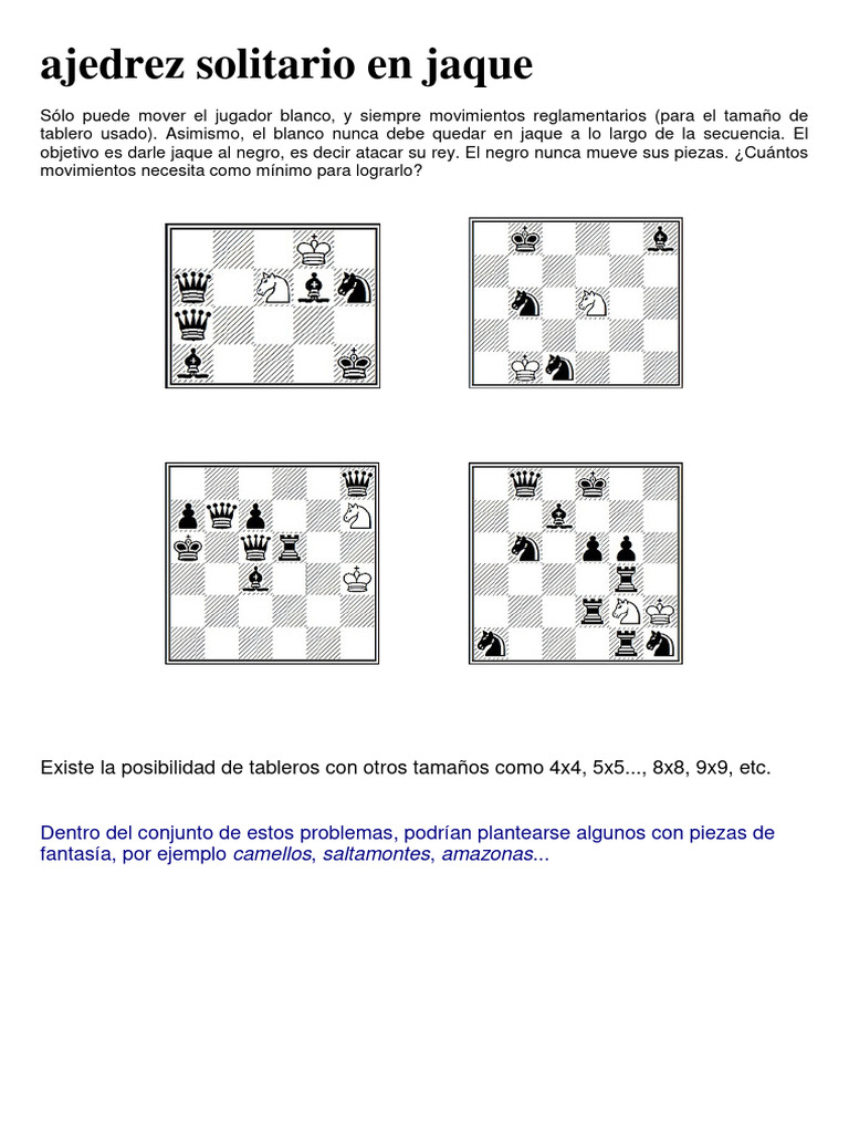 Solitario | PDF | Ajedrez | Juegos de mesa
