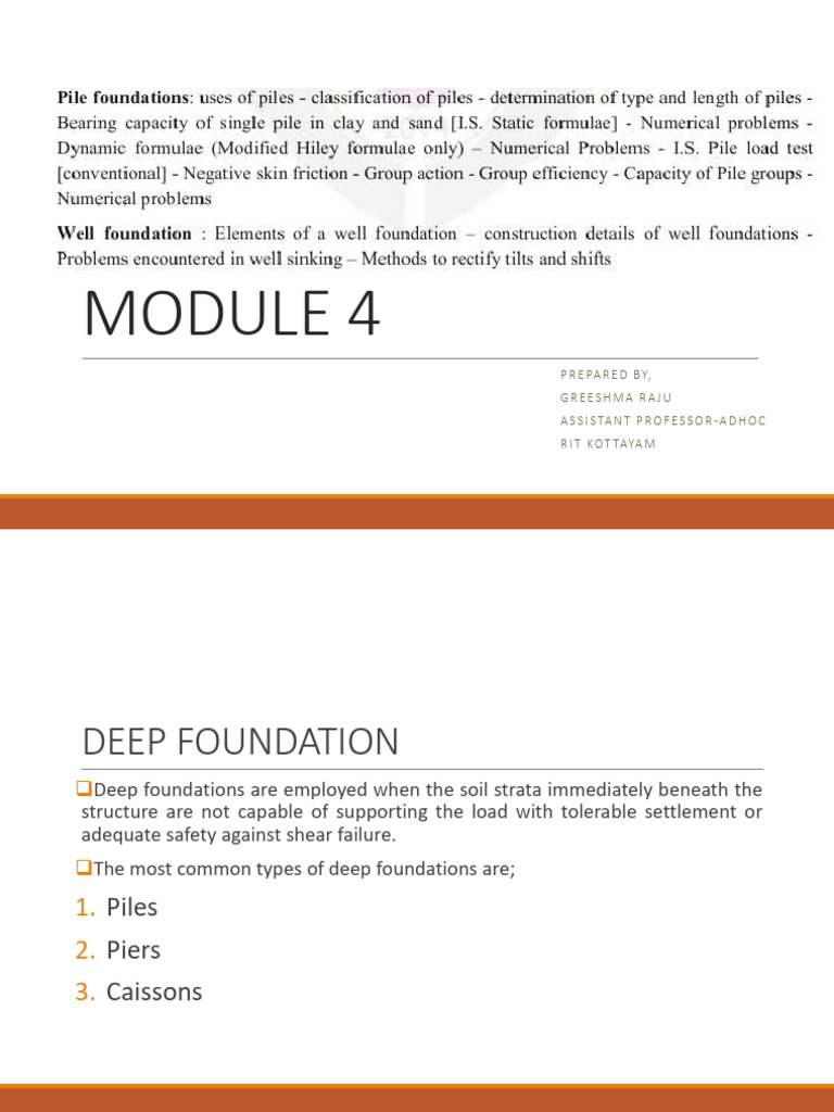 Mod 4 | PDF | Deep Foundation | Concrete