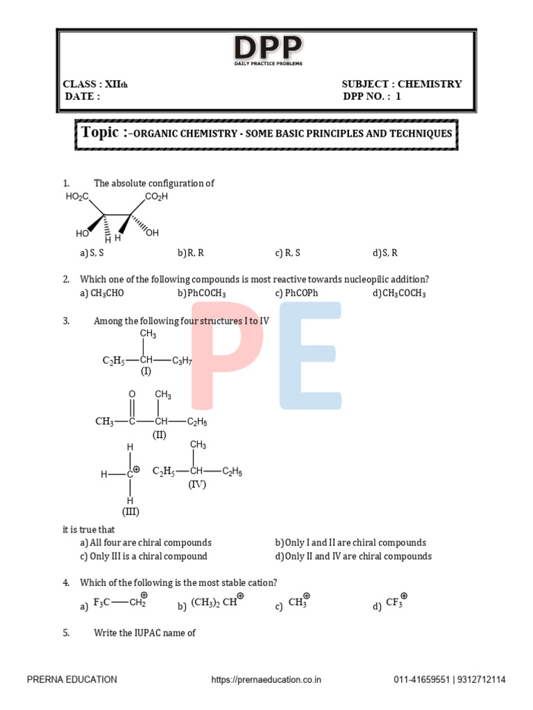 ORGANIC CHEMISTRY SOME BASIC PRINCIPLES AND TECHNIQUES Q 1 Min | PDF ...