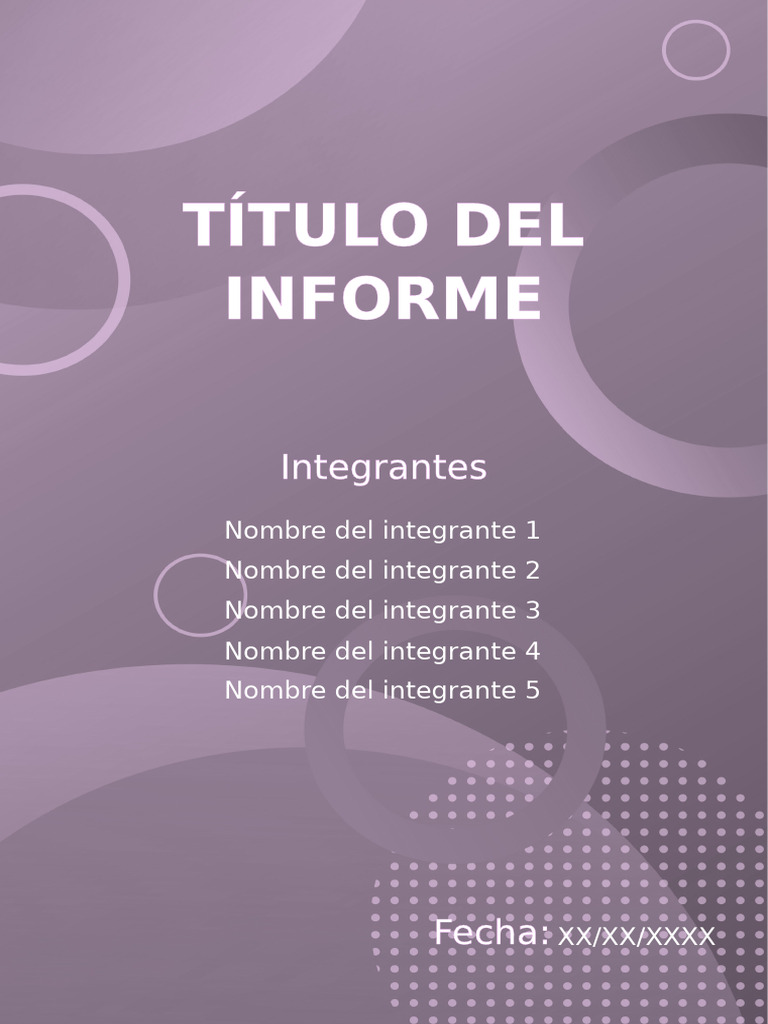 Informe Escolar Elegante en Word Plantilla | PDF