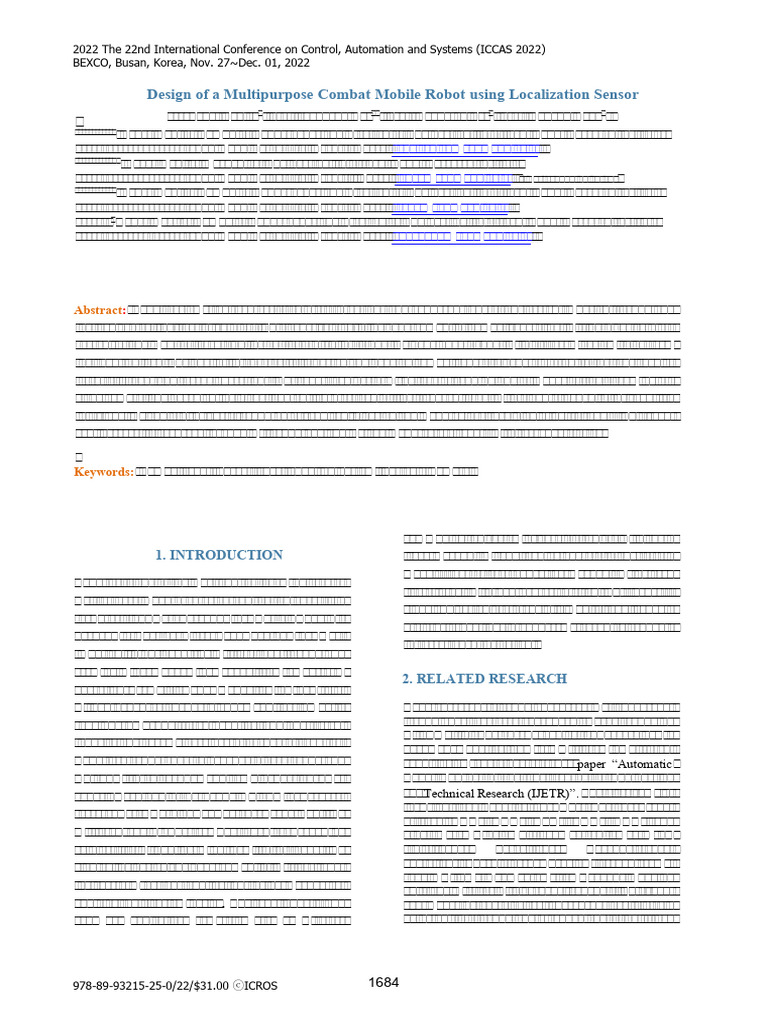Design of A Multipurpose Combat Mobile Robot Using Localization Sensor ...
