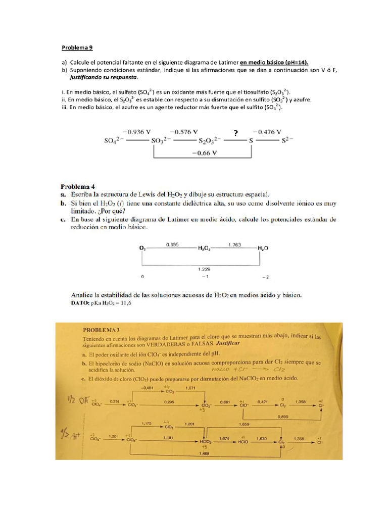 Diagramas de Latimer - Práctica | PDF