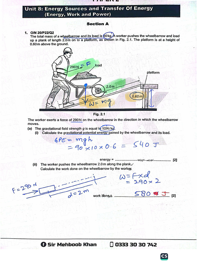 Work, Energy, Power P2 Solved | PDF