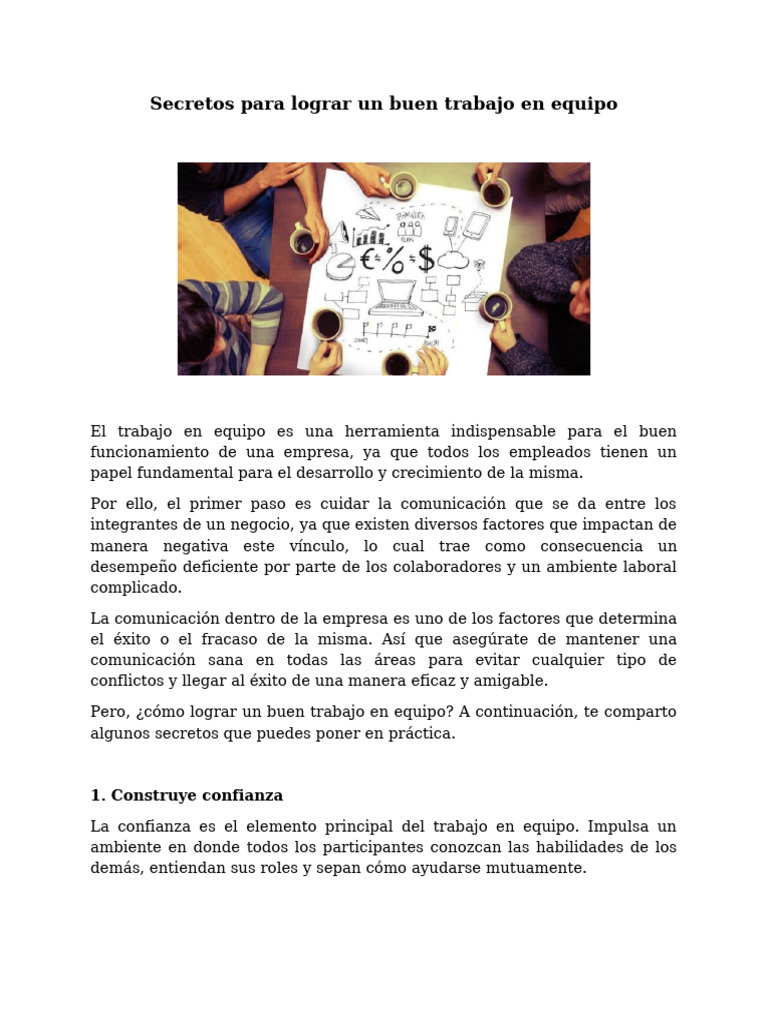 UN2 Secretos para Trabajar en Equipo | PDF | Business | Comunicación