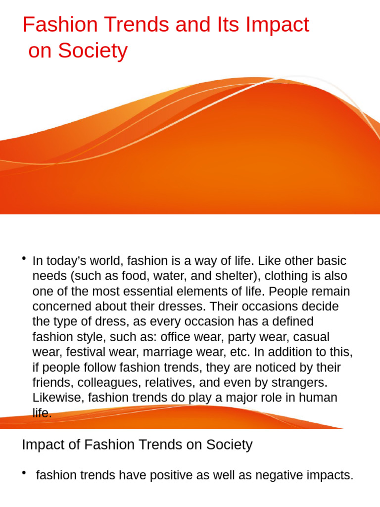 Impact of Fashion Trends on Society | PDF