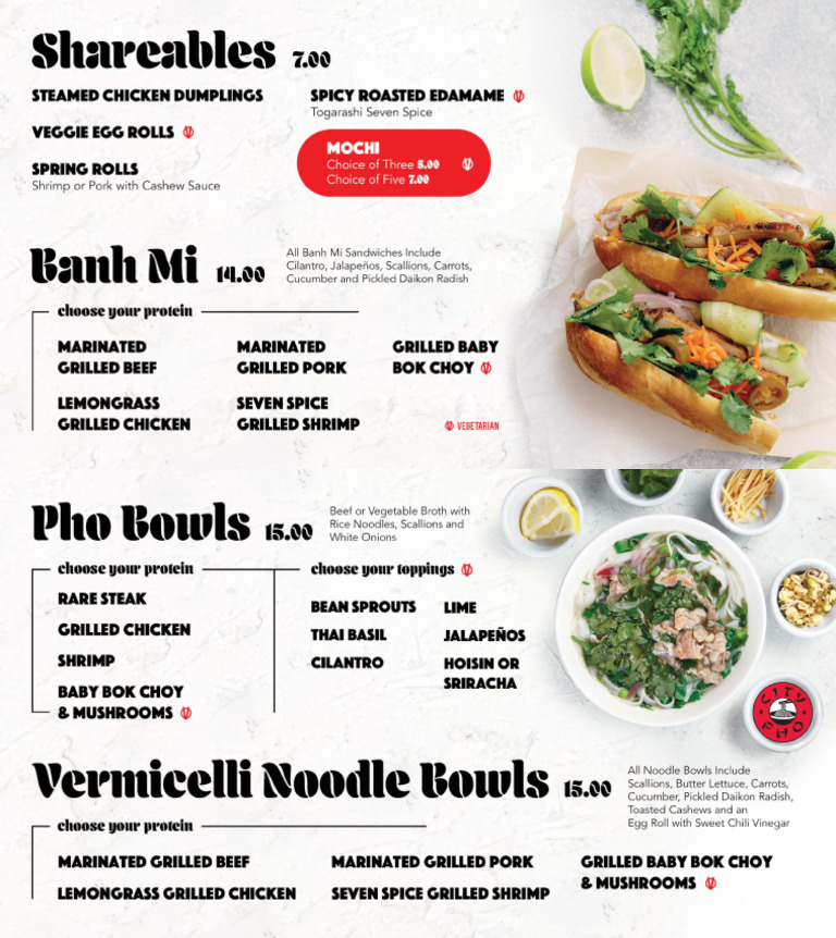 City Pho Menu-1 | PDF