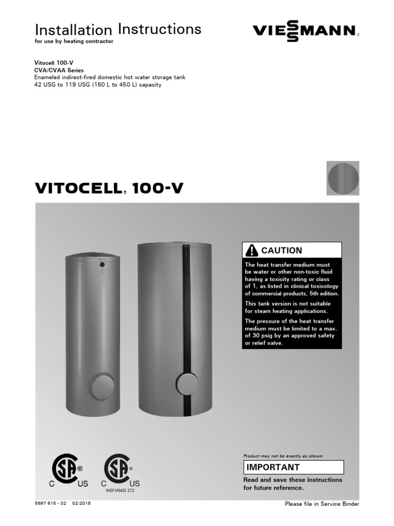 VitocellV 100 II PDF Water Heating Valve — free download