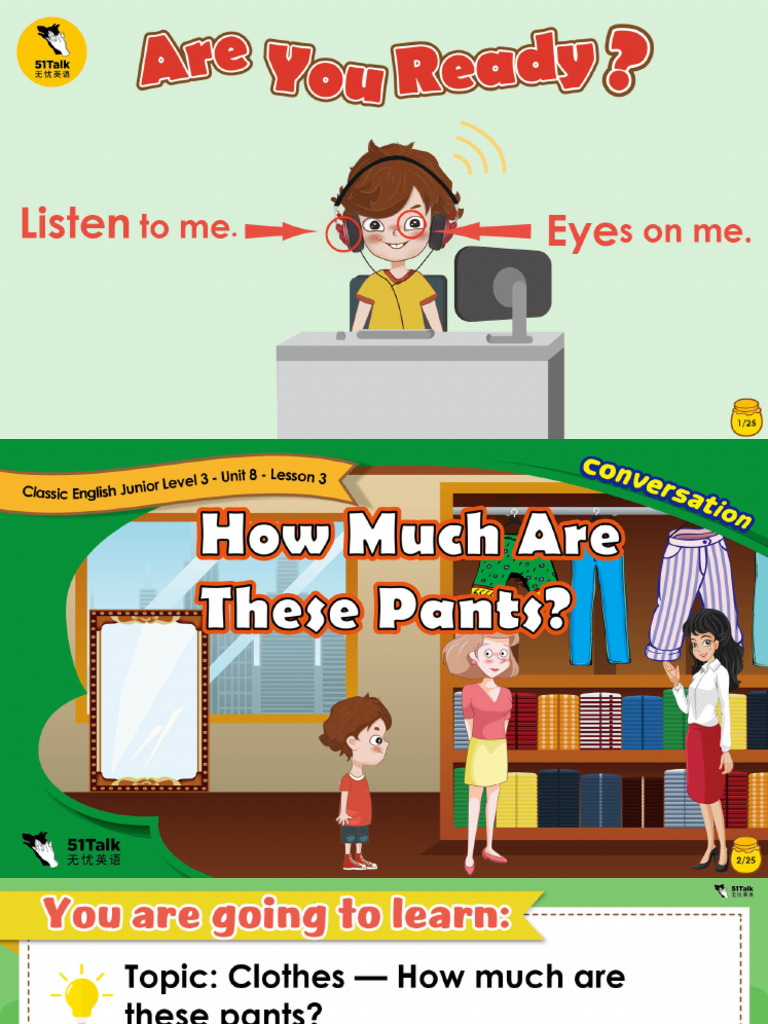 Level 3 - Unit 8 - Lesson 3 - How Much Are These Pants | PDF