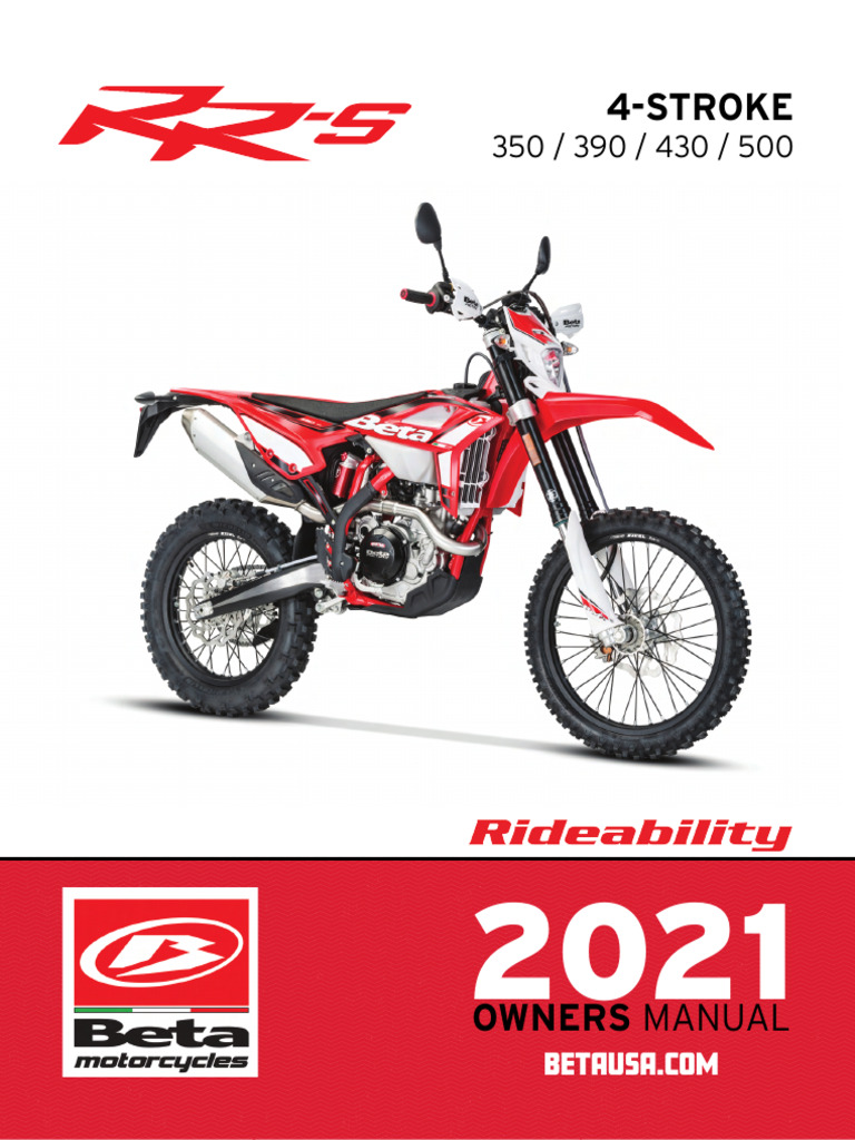 2020-2021 Beta RR-S 4-Stroke Owner Manual | PDF | Clutch | Radiator