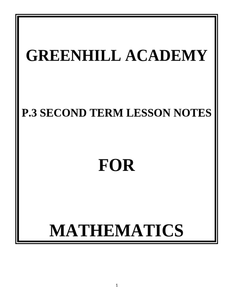P3 Mathematics Notes Term 2 | PDF | Mathematics | Arithmetic