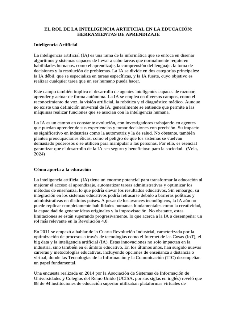 El Rol de La Inteligencia Artificial en La Educación | PDF ...