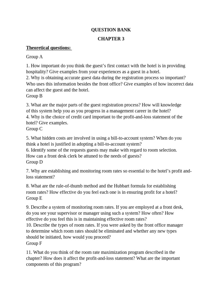 2024 - Chapter 3 - Questions & Key Words | PDF | Business