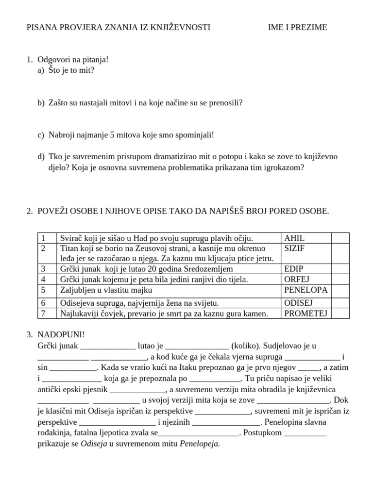 Prošlost U Sadašnjosti - 4. R. | PDF