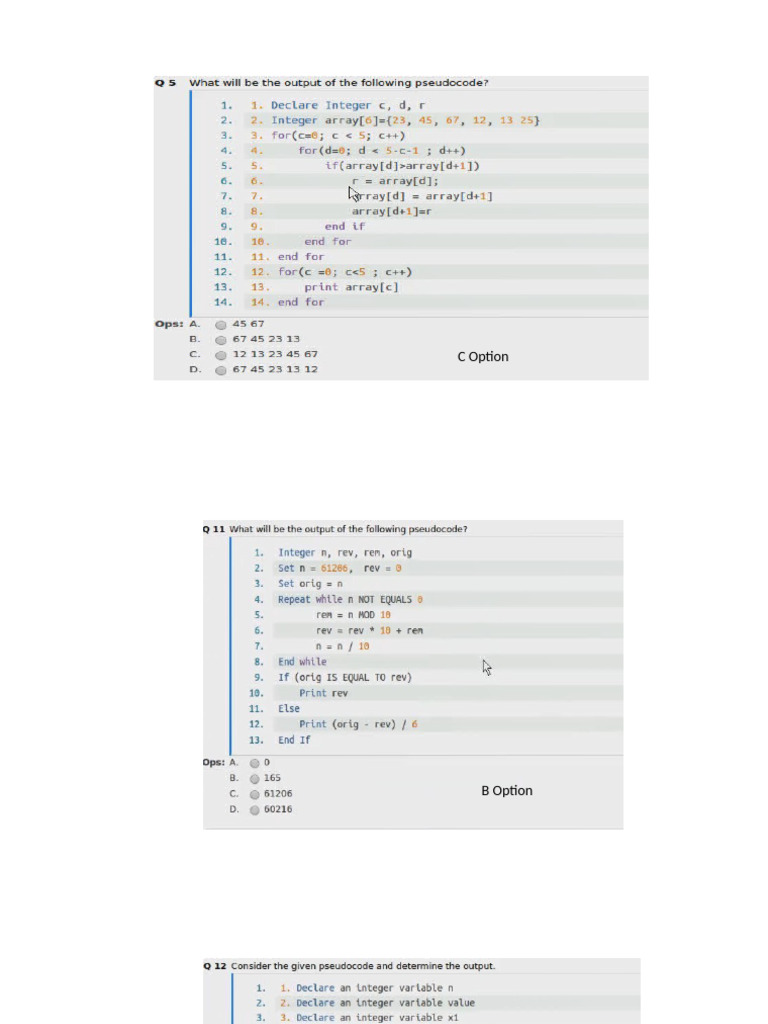 PSEUDOCODE With Answer | PDF