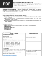 Grade 4 Multiplication Lesson Plan | PDF | Multiplication | Cognition