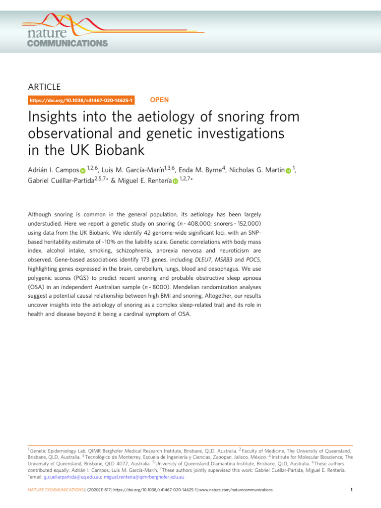ARTIGO 1_Insights into the aetiology of snoring from observacional and ...