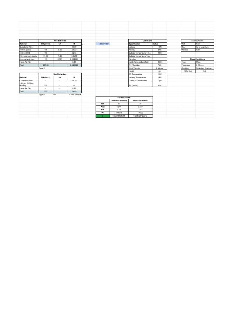 Wall Schedule and Thermal Analysis | PDF | Building Engineering ...