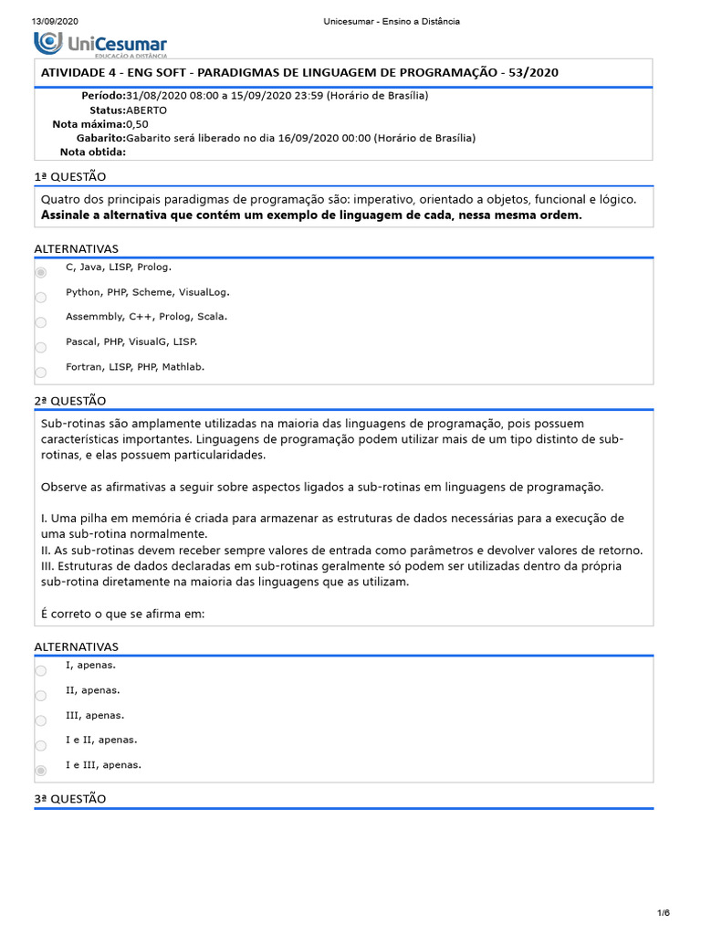 Paradigmas de Linguagem de Programação | PDF | Linguagem de programação ...