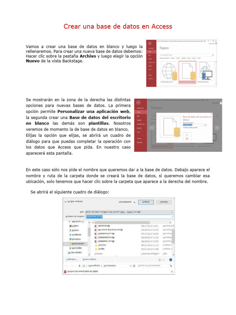 Paso A Paso - Crear Una Base de Datos en Access | PDF | Botón ...