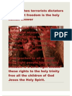 God Teaches Terrorists Dictators Birth Right Freedom is the Holy Human Answer