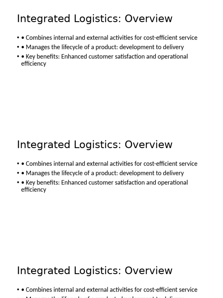 Integrated Logistics | PDF