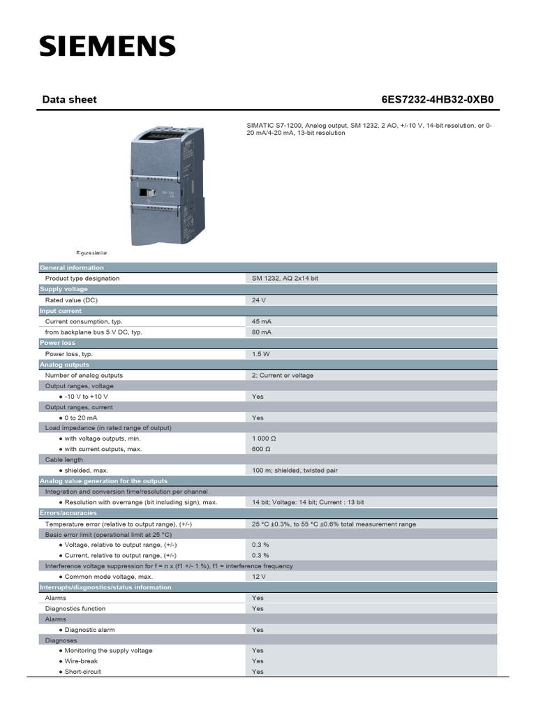 6ES72324HB320XB0 Datasheet en | PDF | Electrical Engineering ...