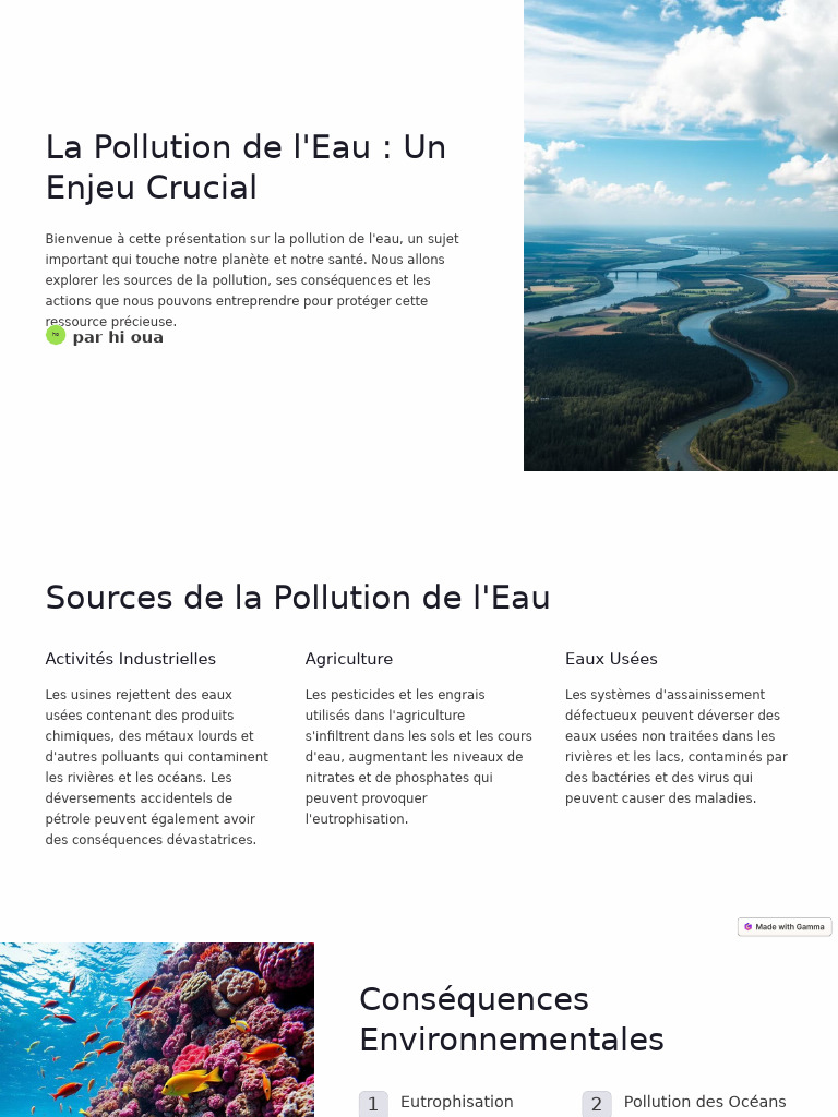 Pollution de l'Eau : Enjeu Mondial | PDF | Pollution de l'eau | la ...