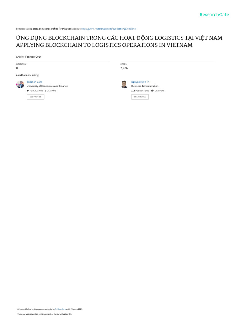 NGD NG Blockchain Trong Các Ho T NG Logistics T IVI T Nam Applying ...