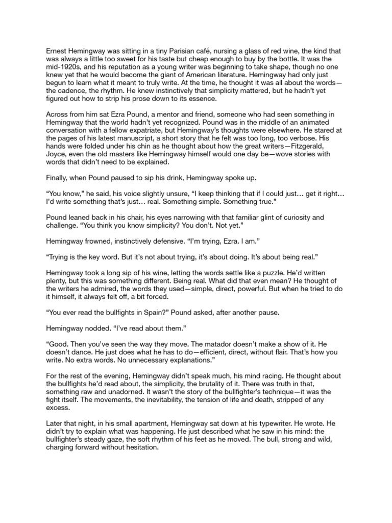 Hemingway learns to write pdf ernest hemingway