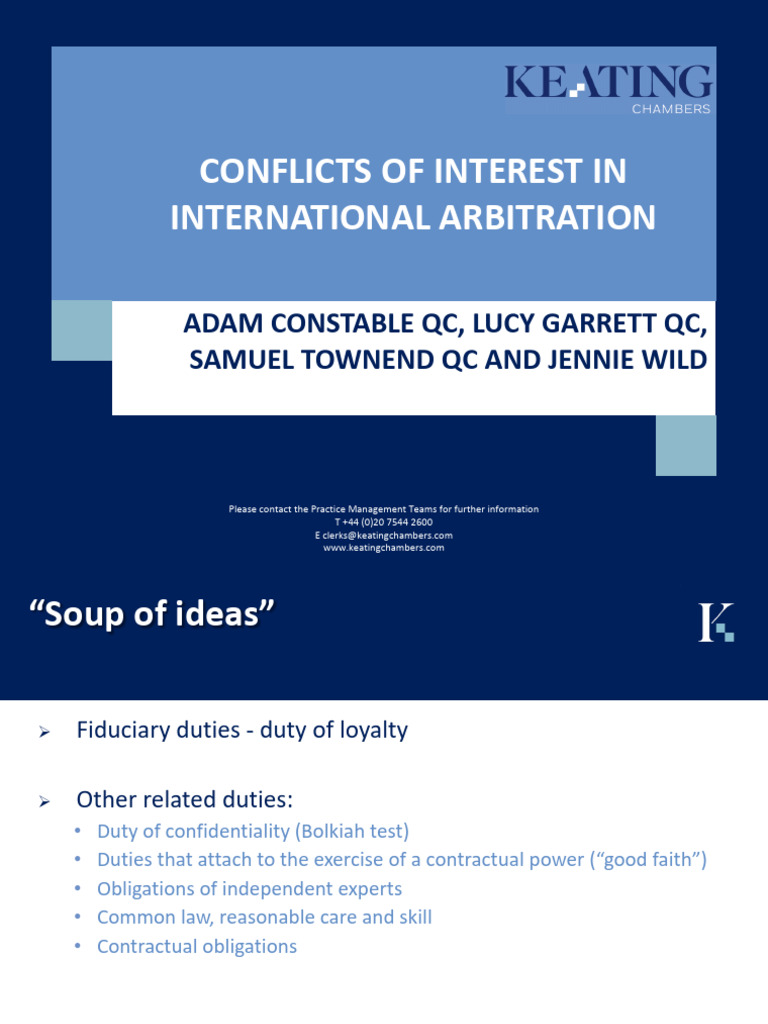 IBA GUIDELINES ON CONFLICTS OF INTEREST IN INTERNATIONAL ARBITRATION intelligence overview
