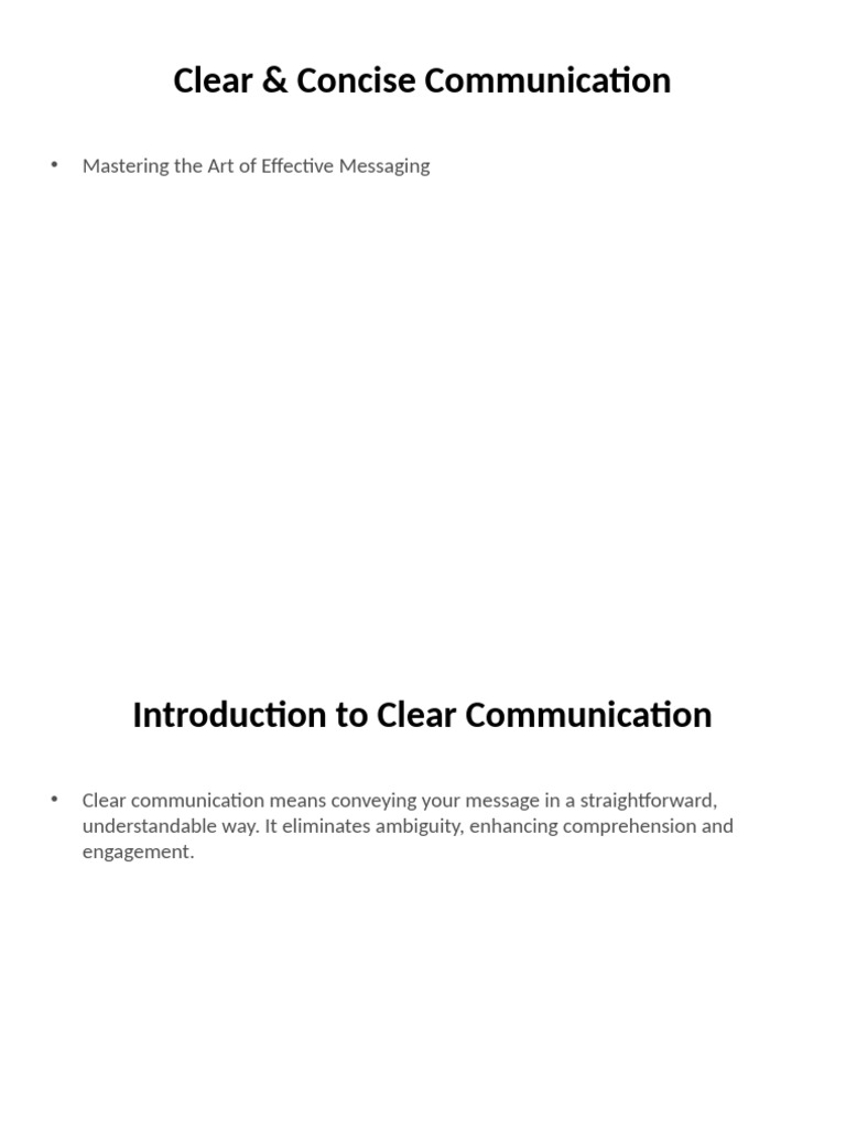 Clear and Concise Communication Enhanced | PDF | Communication | Jargon