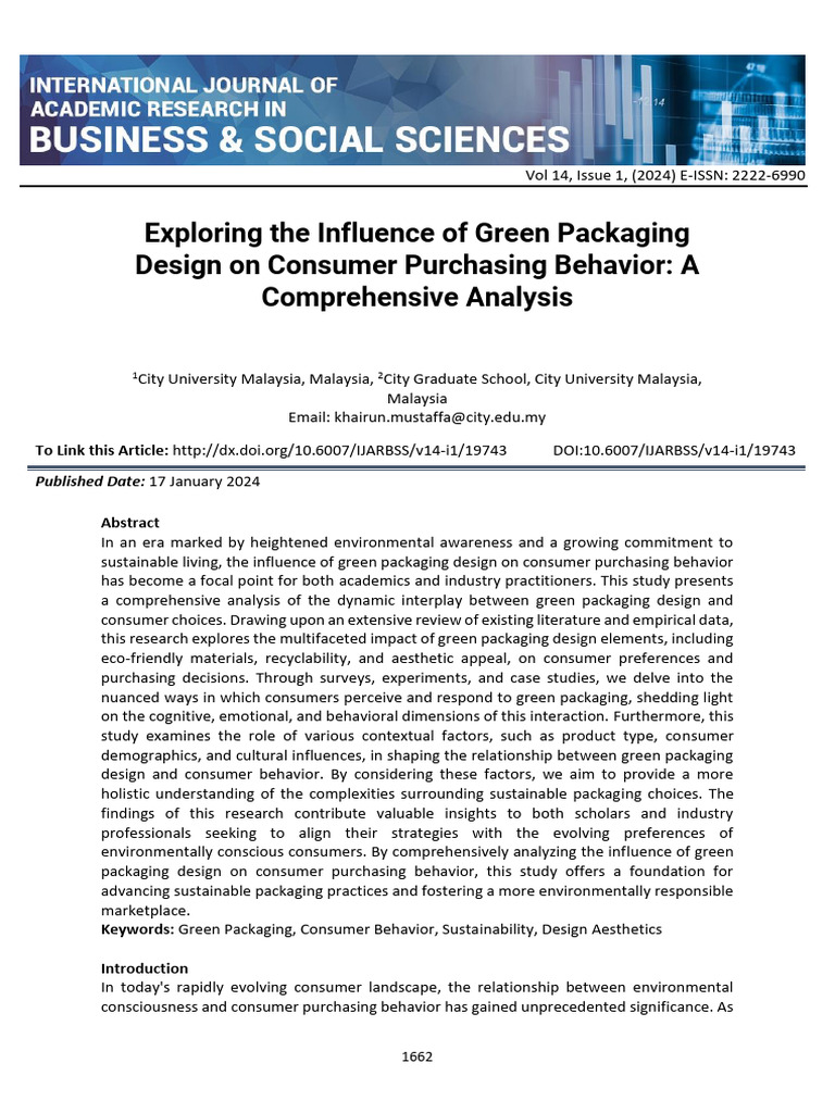 Exploring The Influence of Green Packaging Design | PDF | Consumer ...