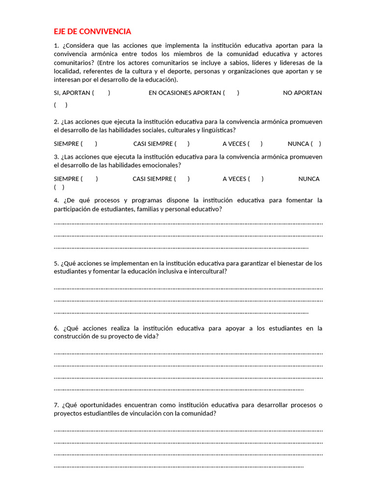Estrategias para la Convivencia Escolar | PDF