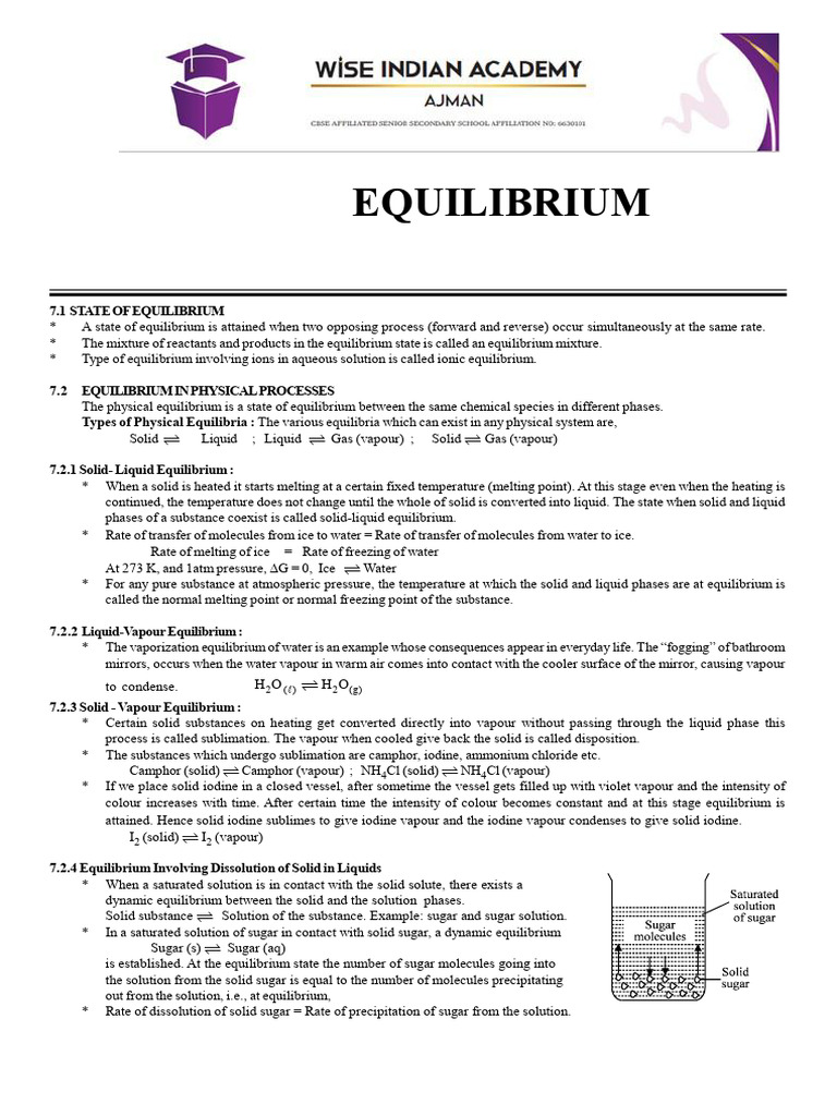 Equilibrium | PDF | Acid | Ph