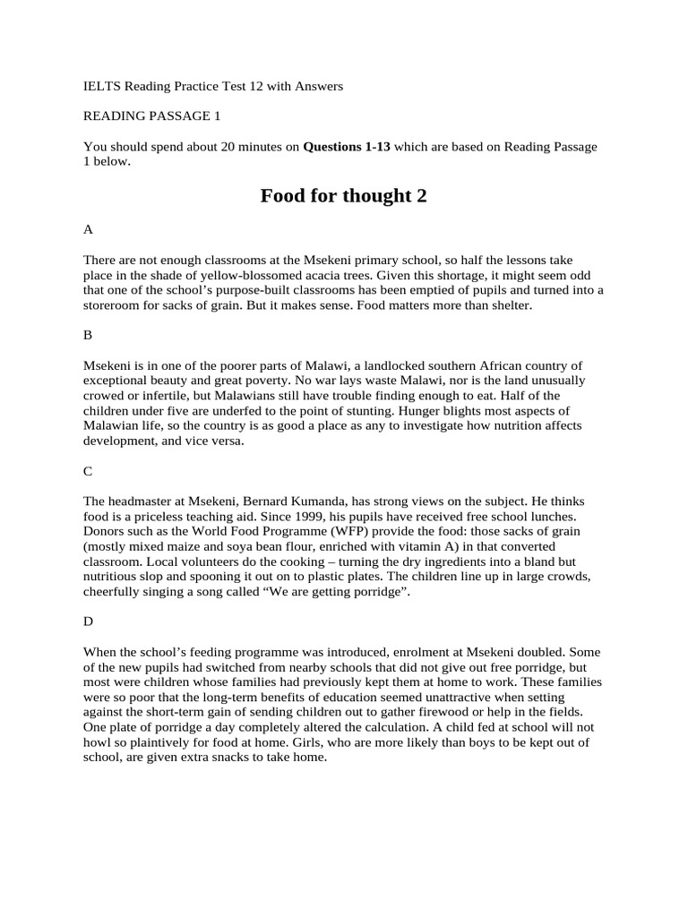IELTS Reading Practice Test 12 With Answers | PDF | Biodiversity ...